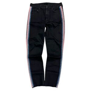 MOTHER Hi Waisted Looker Ankle Fray Jeans Guilty Gilded Racer. Black. 27 VEUC